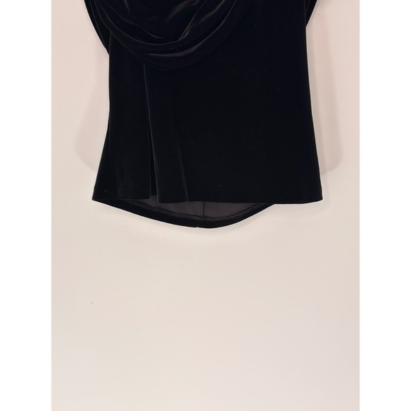 XScape Blouse Black Velvet Off the Shoulder Black Tie Romantic Evening Small - Picture 4 of 9